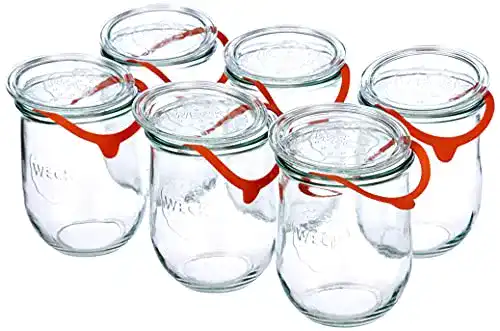 Weckgläser Tulpenglas 1 Liter im 6er Set mit Deckel und Dichtring