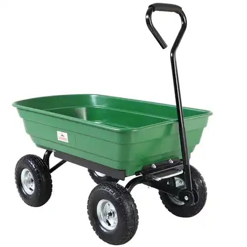 Rasentraktor-Anhänger Gardebruk Bollerwagen mit Kippfunktion und 300 kg Tragfähigkeit