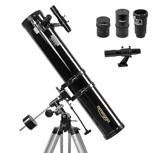 Teleskop Omegon N 114/900 EQ-1 mit 114mm Öffnung für Hobbyastronomie