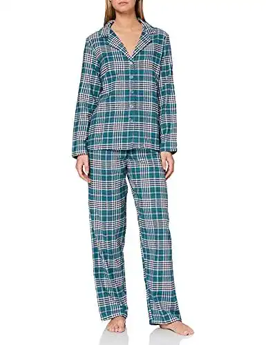 Pyjama Damen Iris & Lilly Langarm Schlafanzugset aus Flanell