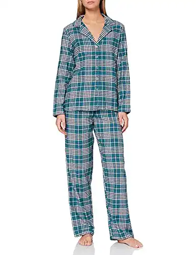 Pyjama Damen Iris & Lilly Langarm Schlafanzugset aus Flanell