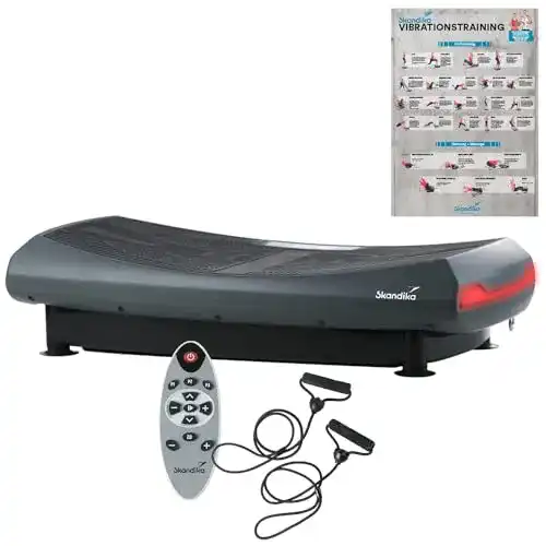 Skandika V2000 4D Vibrationsplatte in Grau mit Bluetooth und Fernbedienung