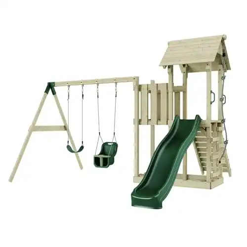 Doppelschaukel mit Rutsche und Spielturm von Rebo