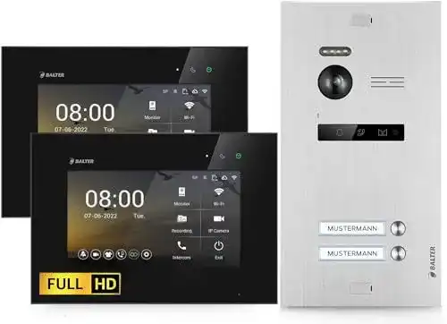 Funk-Video-Türsprechanlage Balter EVO-HD mit 2 Monitoren und Kamera