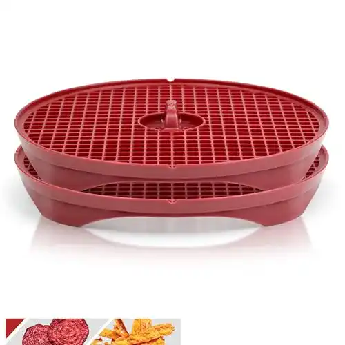 Börner Crispymaker Mikrowelle 2er Set Rot Chips Maker für gesunde Snacks