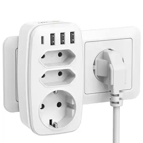 Überspannungsschutz Lencent USB Steckdose 7-in-1 Steckdosenadapter