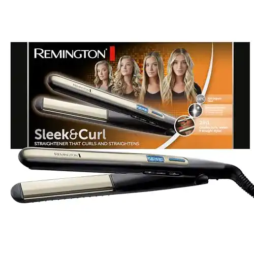 Remington Glätteisen Sleek & Curl Haarglätter mit Keramikbeschichtung