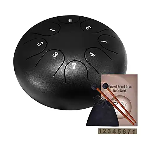 Zungentrommel WZTO Steel Tongue Drum mit 8 Noten und 6 Zoll Durchmesser