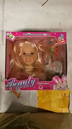 Schminkpuppe ISO TRADE Styling Kopf mit Frisier- und Schminkzubehör