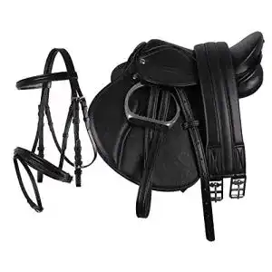 Reitsattel Qhp Pony Sattel-Set mit Sattelgurt und Zubehör