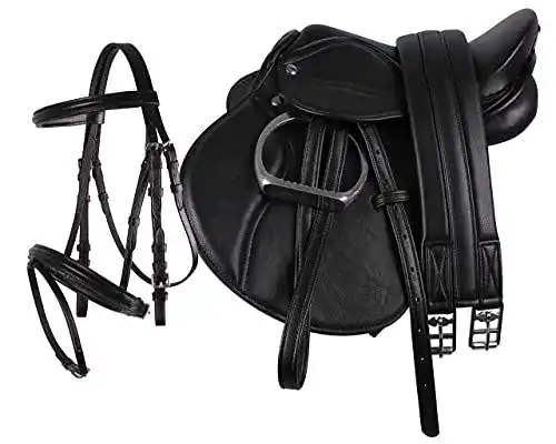 Reitsattel Qhp Pony Sattel-Set mit Sattelgurt und Zubehör
