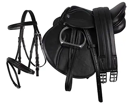 Reitsattel Qhp Pony Sattel-Set mit Sattelgurt und Zubehör