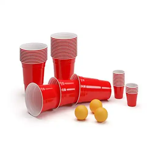 Bierpong Becher Set Beercup-Classics mit 50 Bechern und 3 Bällen