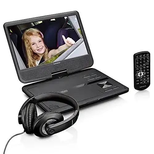 Tragbarer DVD-Player Lenco DVP-1010BK mit 10 Zoll Bildschirm