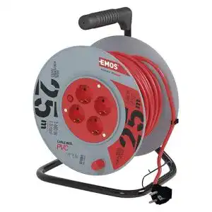 Kabeltrommel EMOS P09225 mit 25m Kabel und 4 Steckdosen