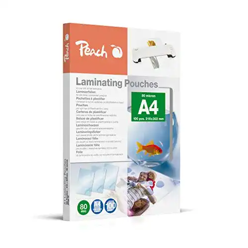 Peach Laminierfolien DIN A4 80 Mikron glänzend im 100er Set