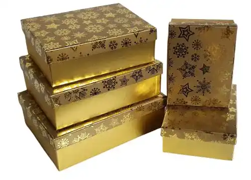 Geschenkbox Bambelaa im Weihnachtsdesign – Set aus 5 Kartons