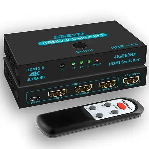 HDMI-Switch SGEYR für 4K@60Hz und mehrere Geräte