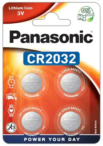 CR2032 Panasonic Lithium Knopfzelle 3V im 4er Pack