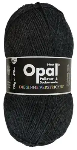 Opal Strumpfwolle Uni 6-Fach 150g in Anthrazit 5303