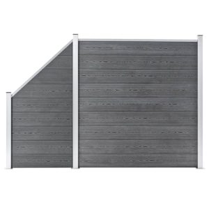 WPC-Zaun vidaXL Set mit quadratischem und schrägem Design