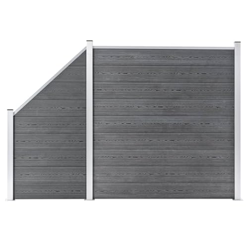 WPC-Zaun vidaXL Set mit quadratischem und schrägem Design