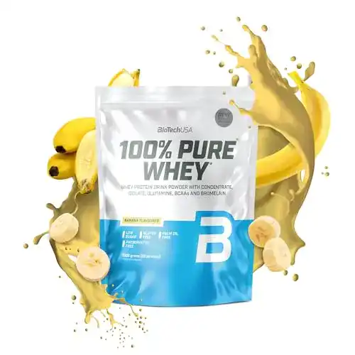 BiotechUSA 100% Pure Whey Proteinpulver, 1 kg, Banane