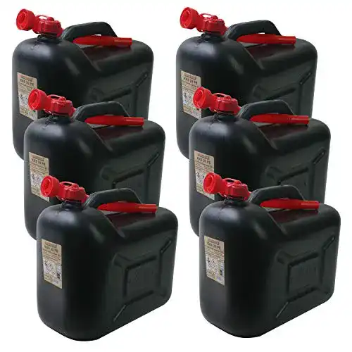 Benzinkanister Set BAUPROFI 6 Stück je 20 Liter schwarz
