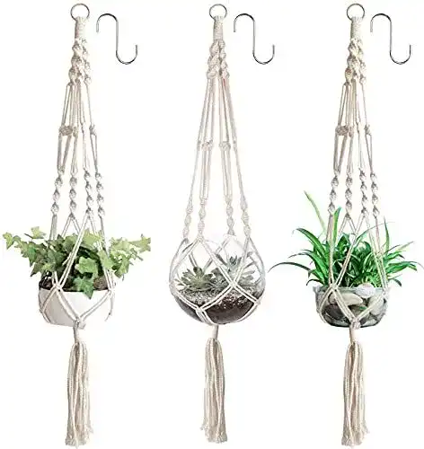 Makramee Blumenampel Set von YHmall 3 Stück