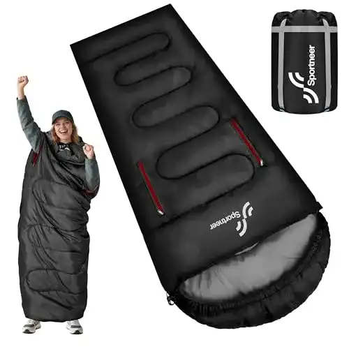 Deckenschlafsack Winter Sportneer für 3-4 Jahreszeiten, 220 x 84 cm, leicht und wasserdicht