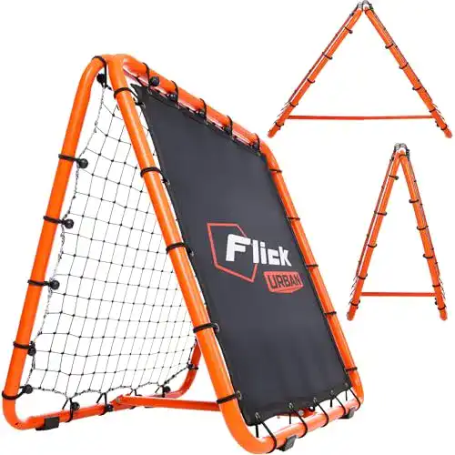 Rebounder Football Flick Soccer Flick Dual-Speed Fußball schwarz/orange