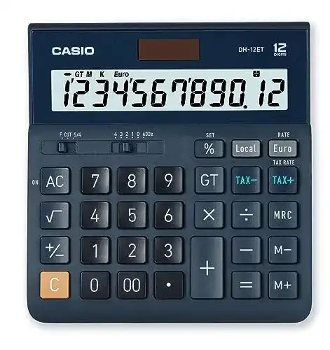 Tischrechner Casio DH-12ET mit 12-stelligem Display und Steuerfunktionen