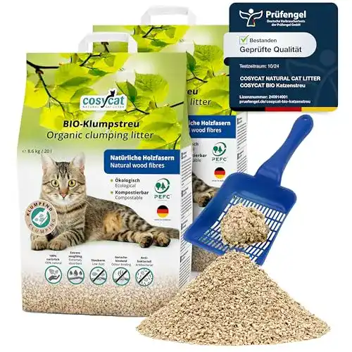 Katzenklumpstreu Cosycat aus 100% natürlichen Holzfasern