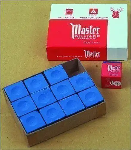Billardkreide Gamepoint Original USA Master, 12 Stück Blau im Karton