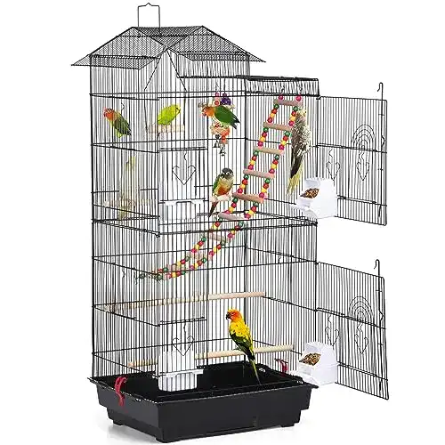 Vogelkäfig von Yaheetech mit Spielzeug und Sicherheitsfunktionen