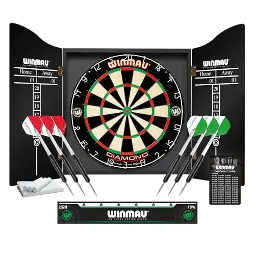 Winmau Diamond Plus Dartscheibe Steeldart Set für Zuhause