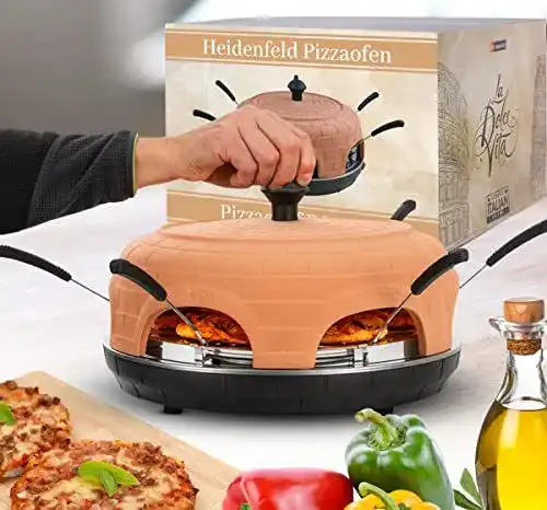 Pizzaofen Heidenfeld Pizzachef für 6 Personen, 1100 Watt