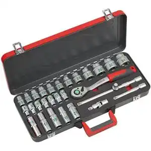 Steckschlüsselsatz 1/2 Zoll Meister 28-teilig im Metallkoffer