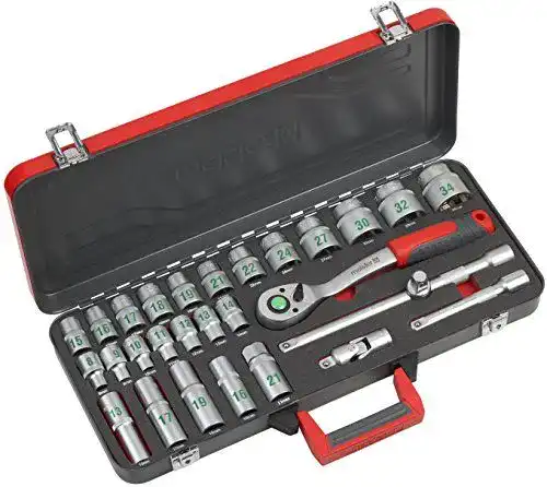 Steckschlüsselsatz 1/2 Zoll Meister 28-teilig im Metallkoffer