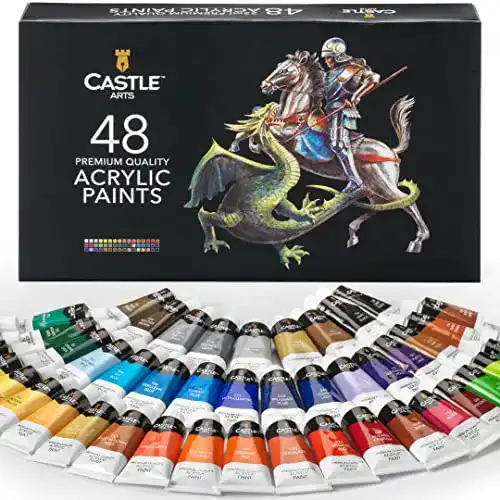 Castle Art Supplies Acrylfarben-Set mit 48 x 22ml für Modellbau und Kunst