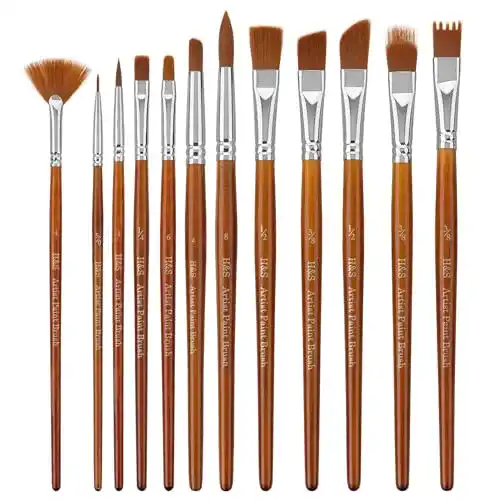 Aquarellpinselset von H&S für Acryl-, Aquarell- und Ölfarben