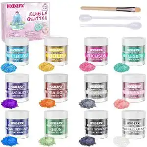 Essbares Glitzer Set Hxdzfx – 12 Farben für Getränke und Desserts