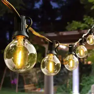 AVANLO Außen Lichterkette mit LED und Plastikbirnen, 15,3 m