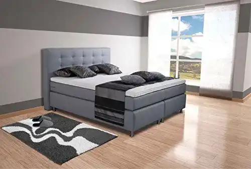 Boxspringbett 200 x 200 cm AUKONA Phönix mit 7-Zonen Taschenfederkern