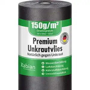 Unkrautvlies 150g Xabian Anti – Gartenvlies Rolle 50m x 1m