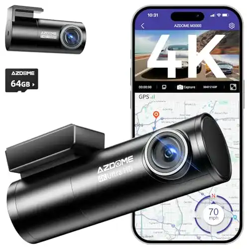 Azdome M300S Dashcam mit Rückfahrkamera und 4K Auflösung
