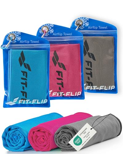 Kühlendes Handtuch Fit-Flip Kühltuch 3er Set für Fitness und Sport