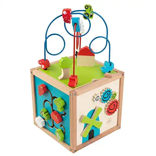 Motorikwürfel KidKraft aus Holz mit Perlenlabyrinth für Kleinkinder
