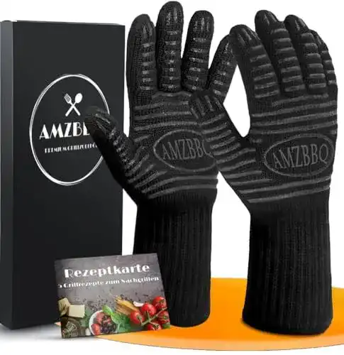 Grillhandschuhe AMZBBQ Premium mit Hitzeschutz bis 500 Grad