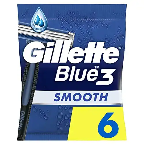 Einwegrasierer Gillette Blue3 Smooth für Männer, 6 Stück mit 3 Klingen
